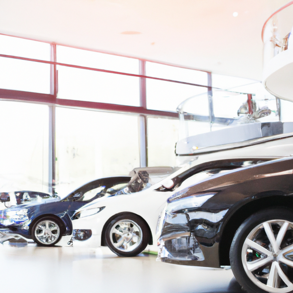 Modern car dealership showroom